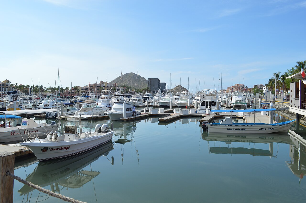 Cabo San Lucas Marina and downtown in Cabo San Lucas