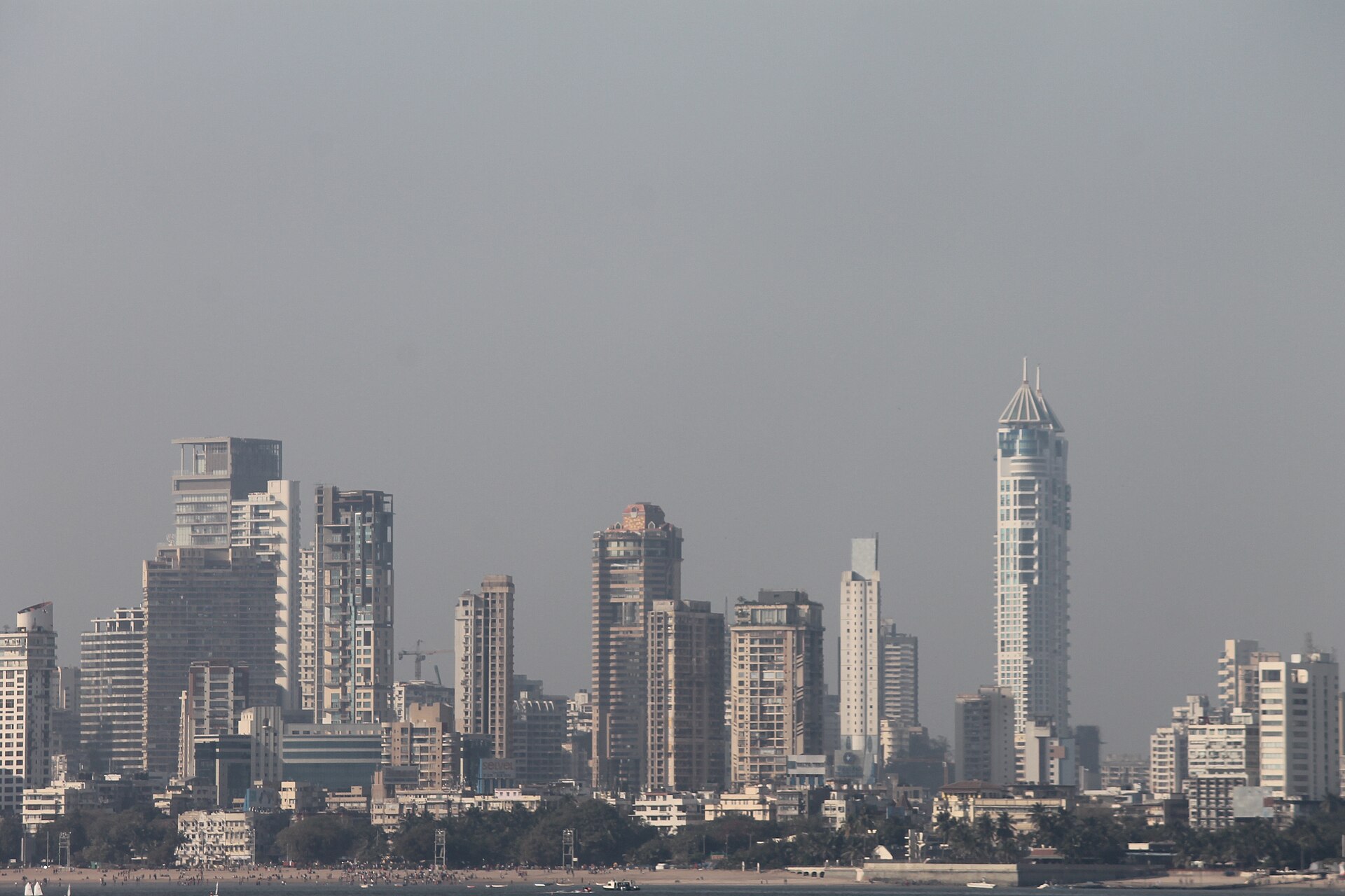 Mumbai skyline viewed from Marine Drive