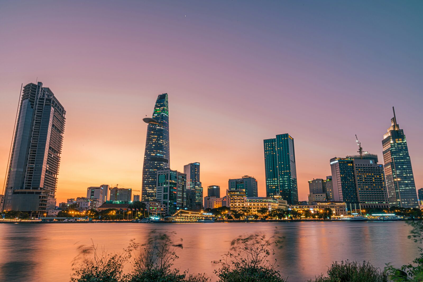 Ho Chi Minh City skyline along the Saigon River